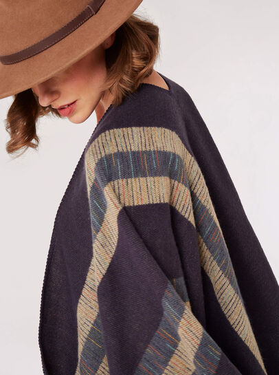 Bold Stripe Blanket Cape