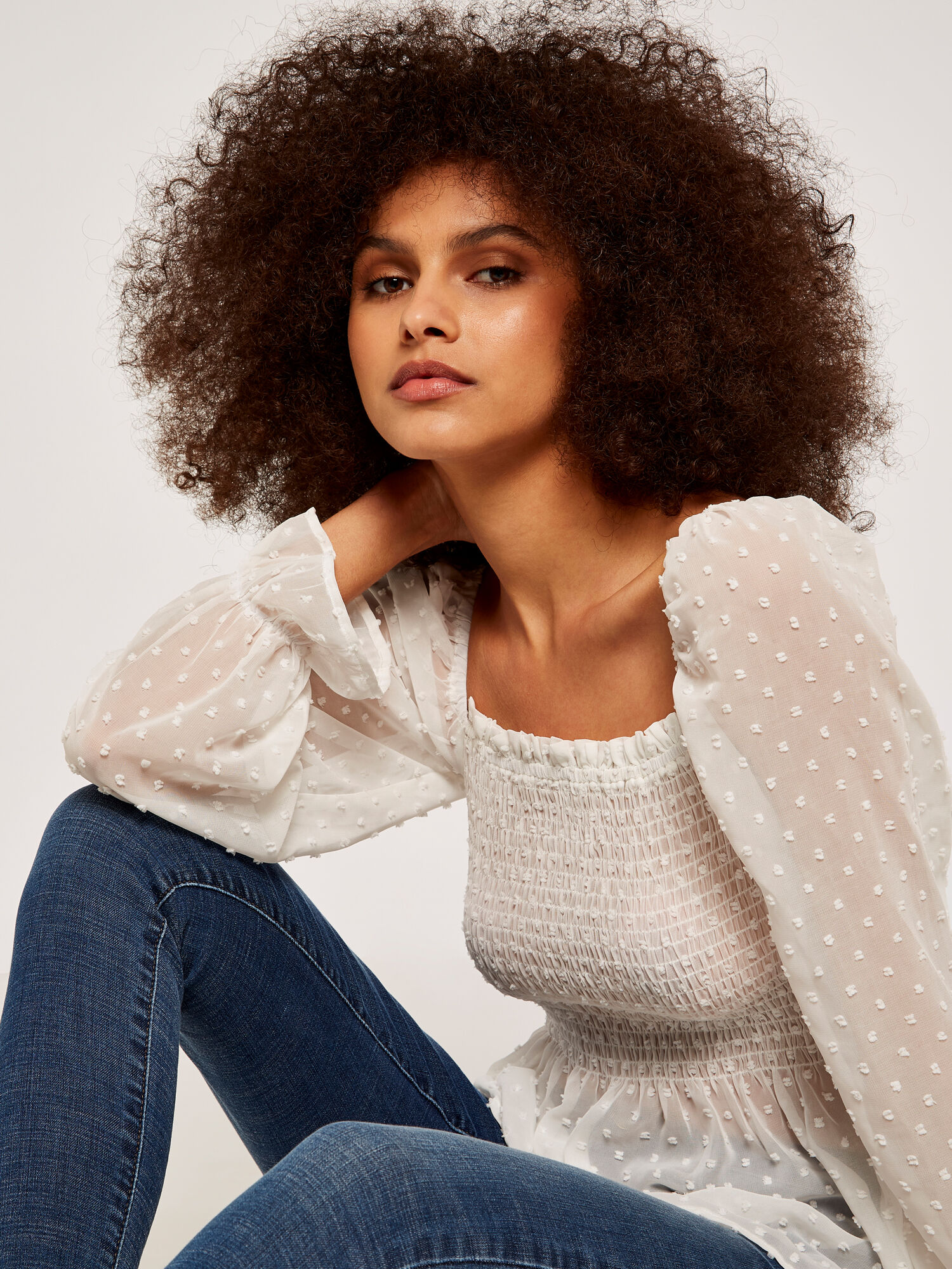 ruffle smock top