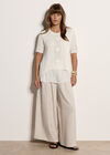 Floral Knit Layered Top, White, large
