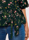 Painterly Floral Tie Top, Green, large