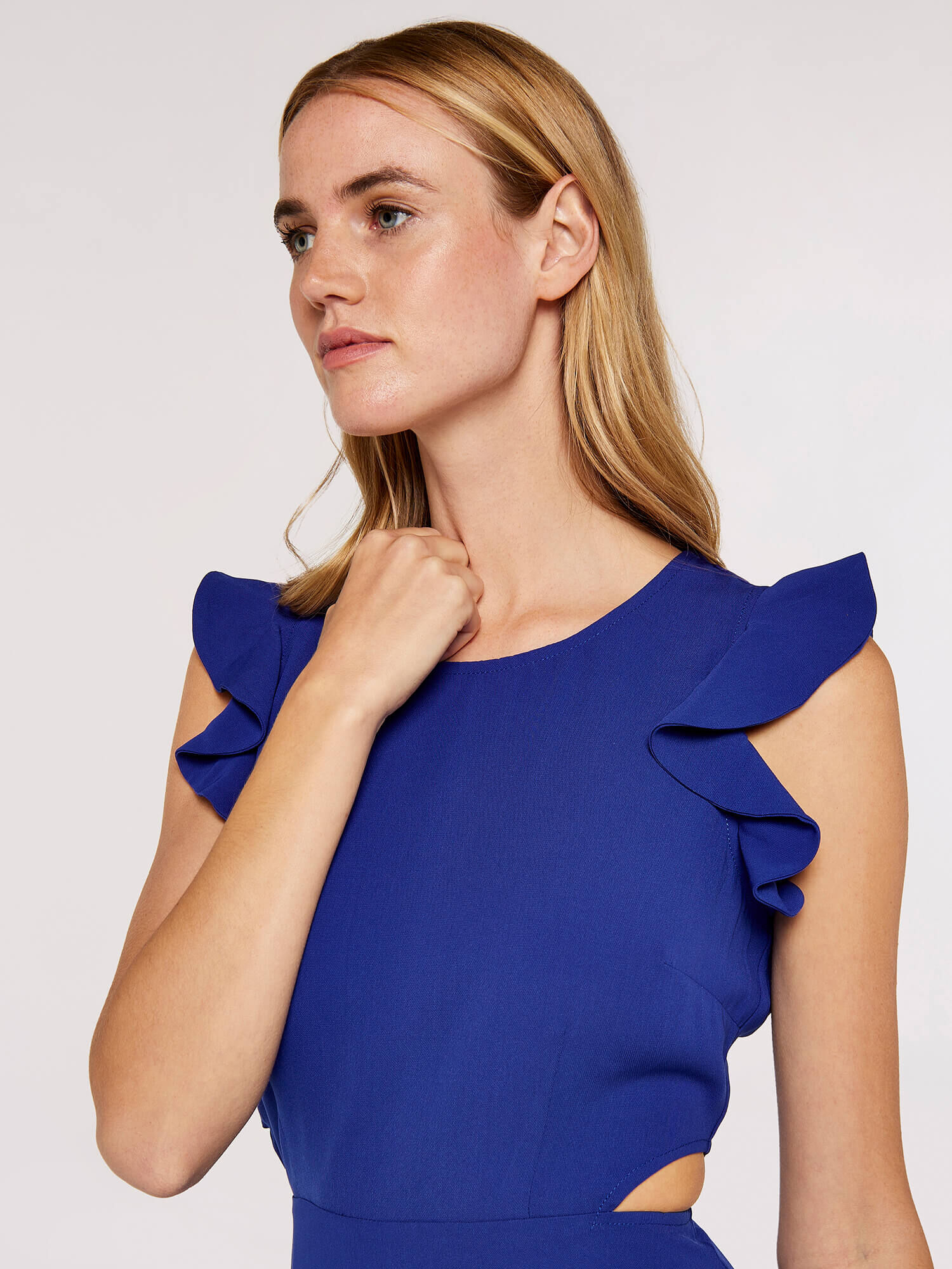 Royal blue frill sales dress