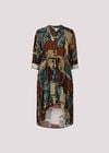 Patchwork Paisley Shirt Mini Dress, Rust, large