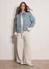Cotton Denim Quilted Jacket, Blue, large