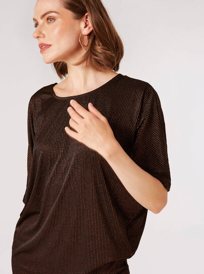 Metallic Stripe Batwing Top