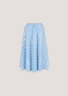 Applique Flowers Tulle Midi Skirt, Blue, large