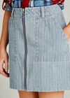 Blue Pinstripe Mini Skirt, Blue, large