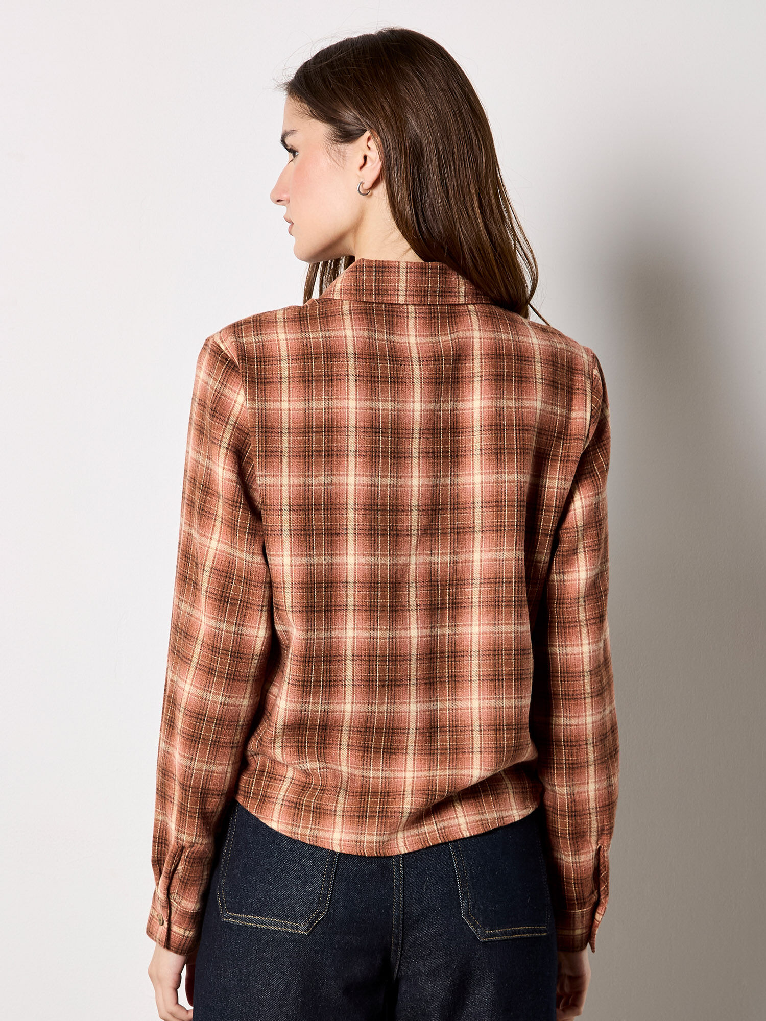 Soft Check Cropped Shirt | Apricot Clothing