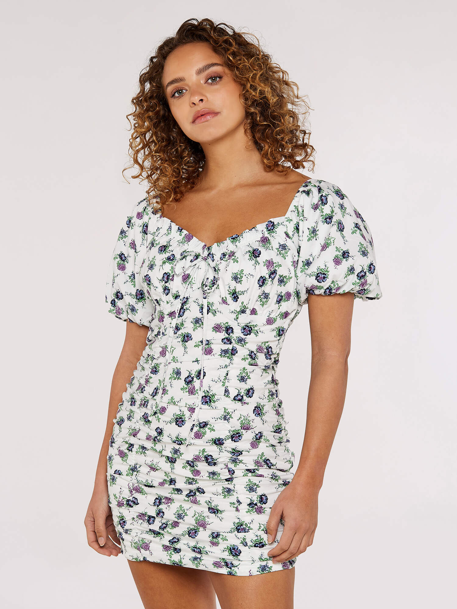 Floral Milkmaid Mini Dress