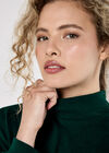 Mock Neck Oversized Soft Knit Top, Green, large