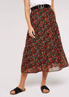 Pansy Ditsy Tiered Skirt, Navy, large