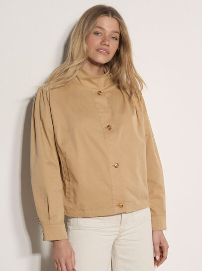 Cotton Funnel Neck Jacket