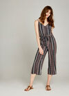 Black Folk Lines Cami Ripple Jumpsuit, Black, large