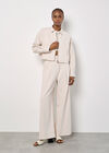Soft Tailored Wide Leg Trousers, Stone, large