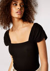 Ribbed Jersey Bodysuit, Black, large