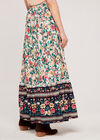 Floral Border Skirt, Cream, large