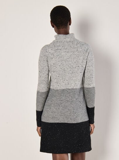 Ribbed Knit Colour Block Mini Dress