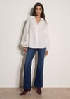 Cotton Cut-Out Blouse, White, large