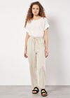 Linen Blend Stripe Joggers, Stone, large