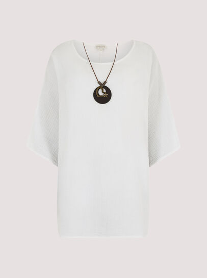 Waffle Batwing Necklace Top