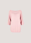 Stretch Knit Batwing Top, Pink, large