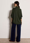 Roll Neck Oversized Top, Green, large