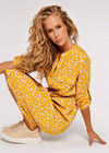 Brush Dot Midi Dress, Mustard, large