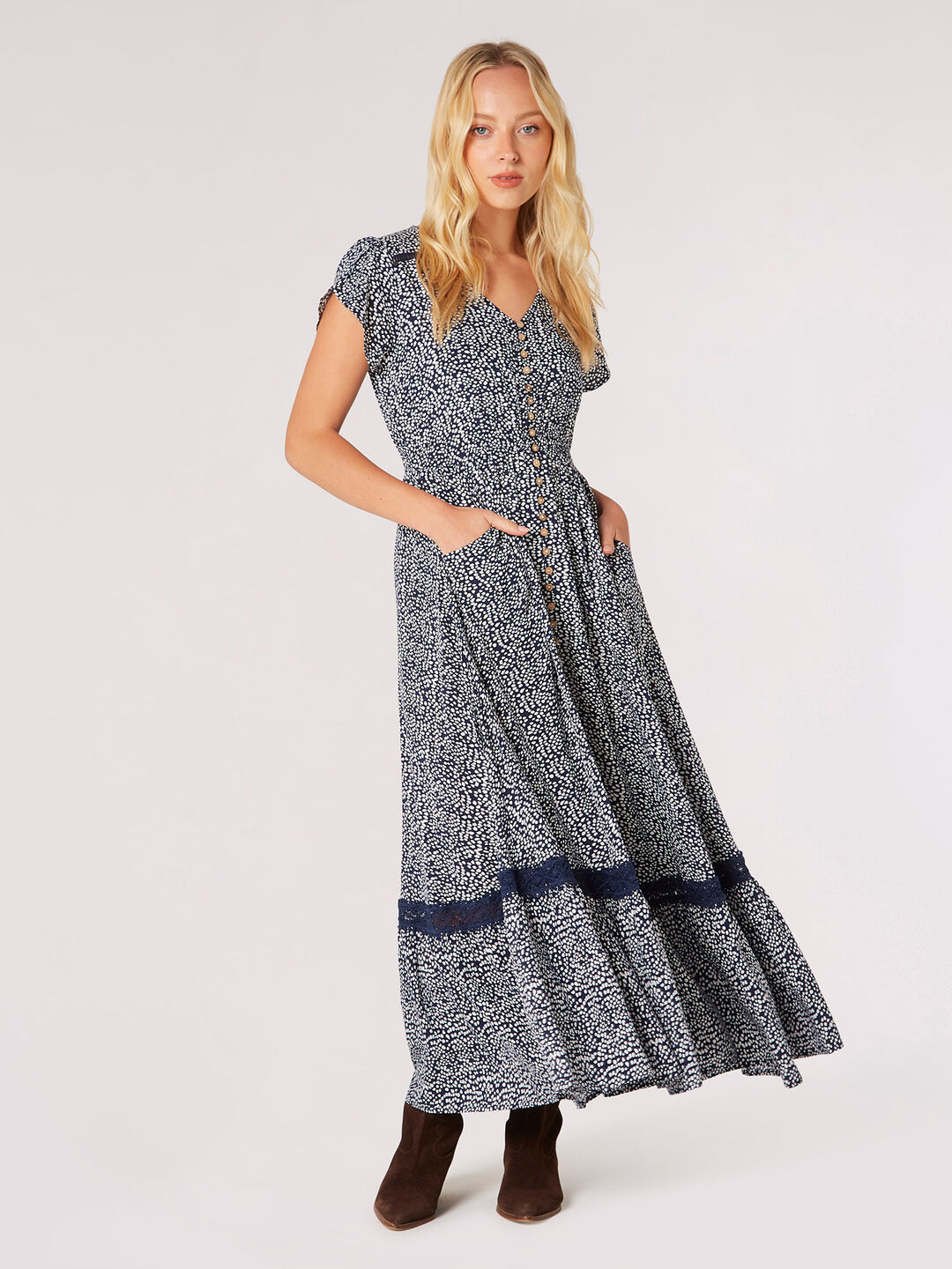 Image of Irregular Dot Crochet Maxi Dress
