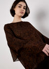 Paisley Print Ruffle Sleeve Blouse, Rust, large