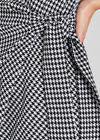 Black Houndstooth Side Knot Dress, Black, large