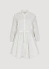 Tropical Embroidered Shirt Mini Dress, White, large