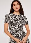 Leaf Silhouette Dress, Black, large