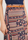 Patchwork Belted Skirt, Navy, large