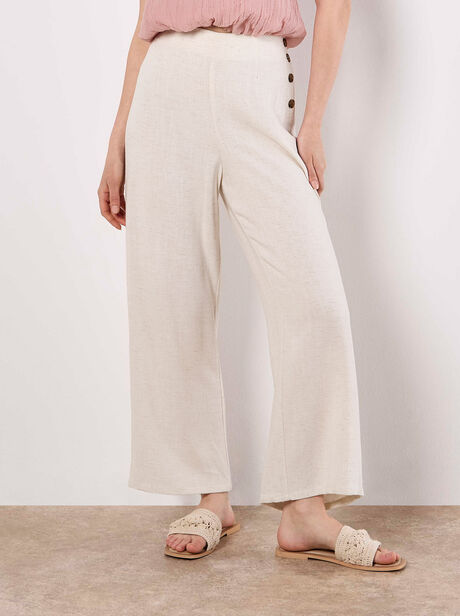 Linen Blend Culotte Trousers