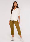 Slub Shimmer Twist Top, Cream, large