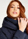 Asymmetric Zip Puffer Jacket, Navy, large