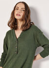 Ribbed Knit Midi Dress, Green, large