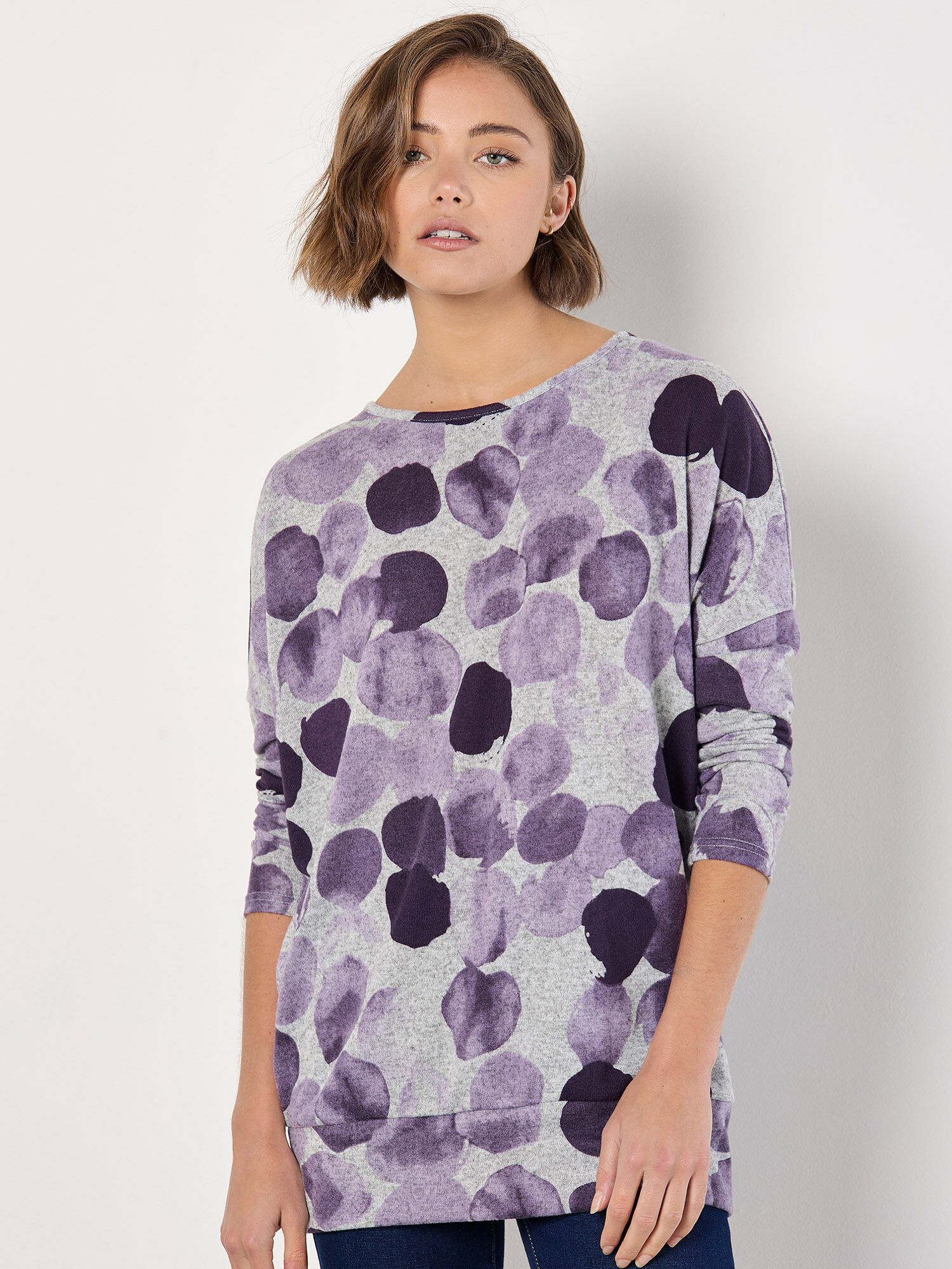 Abstract Circles Oversized Top | Apricot Clothing