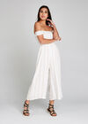 Stripe Bardot Smock Jumpsuit, Stone, large