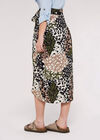 Patchwork Midi Skirt, Khaki, large