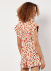 Ikat Print Utility Jumpsuit, Orange, large