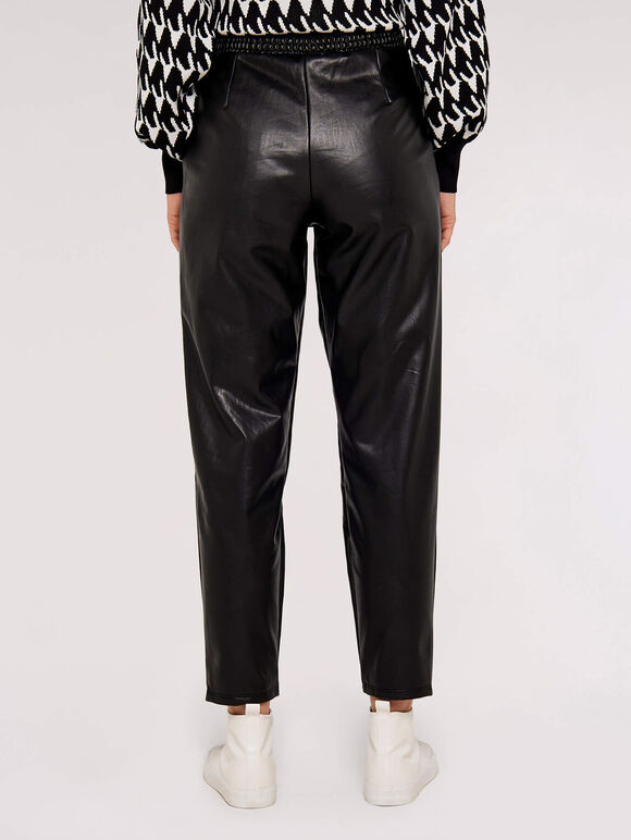 Leather Look Tapered Trousers