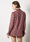 Paisley Print Chiffon Top, Burgundy, large
