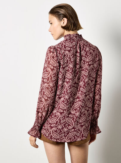 Paisley Print Chiffon Top