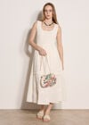 Embroidered Floral Tiered Maxi Dress, Cream, large
