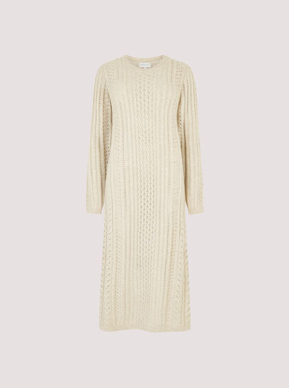 Pointelle Knitted Midi Dress