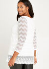 Lace Trim Tunic Top+, Cream, large