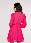 Chiffon Wrap Mini Dress, Fuchsia, large