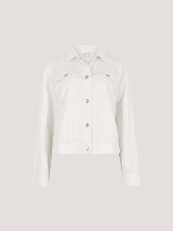 Lightweight Denim Jacket, Cream, large