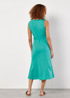 Linen Blend Belted Midi Dress, Blue, large