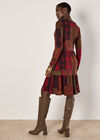 Folk Patchwork Jersey Knit Mini Dress, Red, large